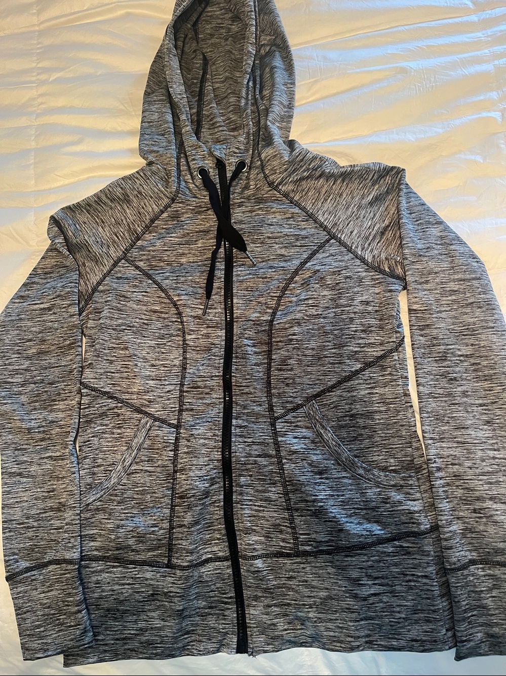 90 Degree By Reflex Gray/Black  Zip-Up Hoodie Jacket
